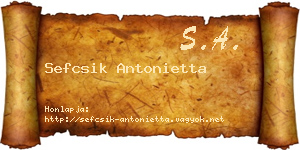 Sefcsik Antonietta névjegykártya